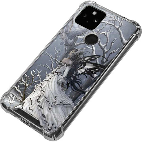 Fairy with Owl in Snow by Nene Thomas Google Pixel 5 Clear Case